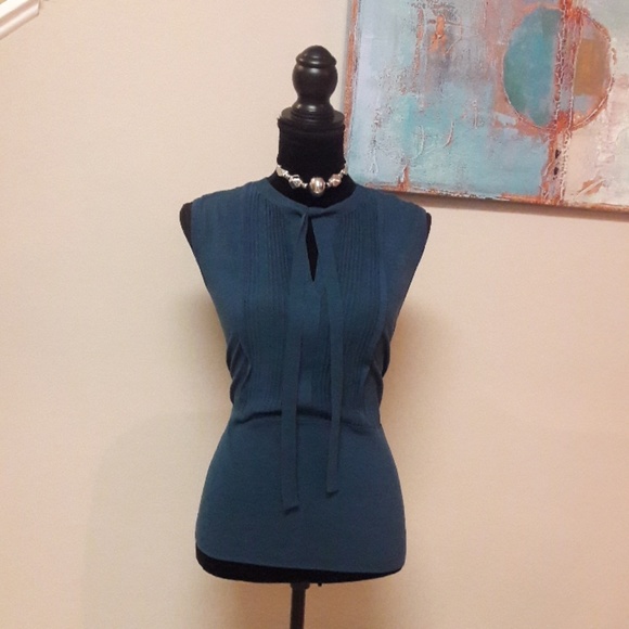Talbots Sweaters - Talbots/ Turquoise /Sleeveless/ Pleated/ Sweater